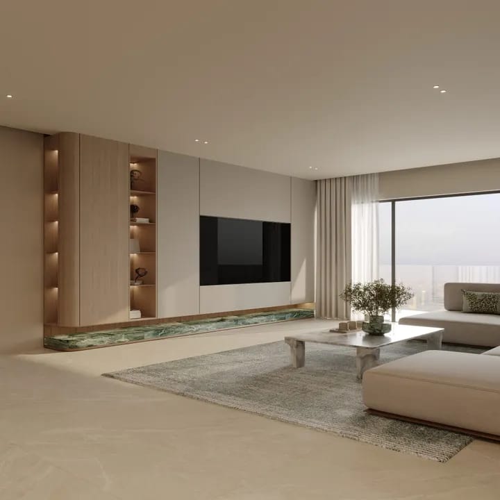 Hillcrest — living room, entertainment wall